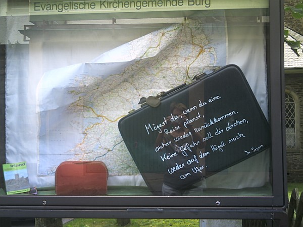 Schaukasten der Ev. Kirchengemeinde Solingen Burg